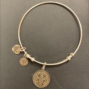 Silver tone recycled stackable Angelica bracelet